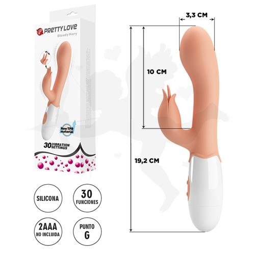 Estimulador de punto G con vibrador de clitoris y 30 vibraciones